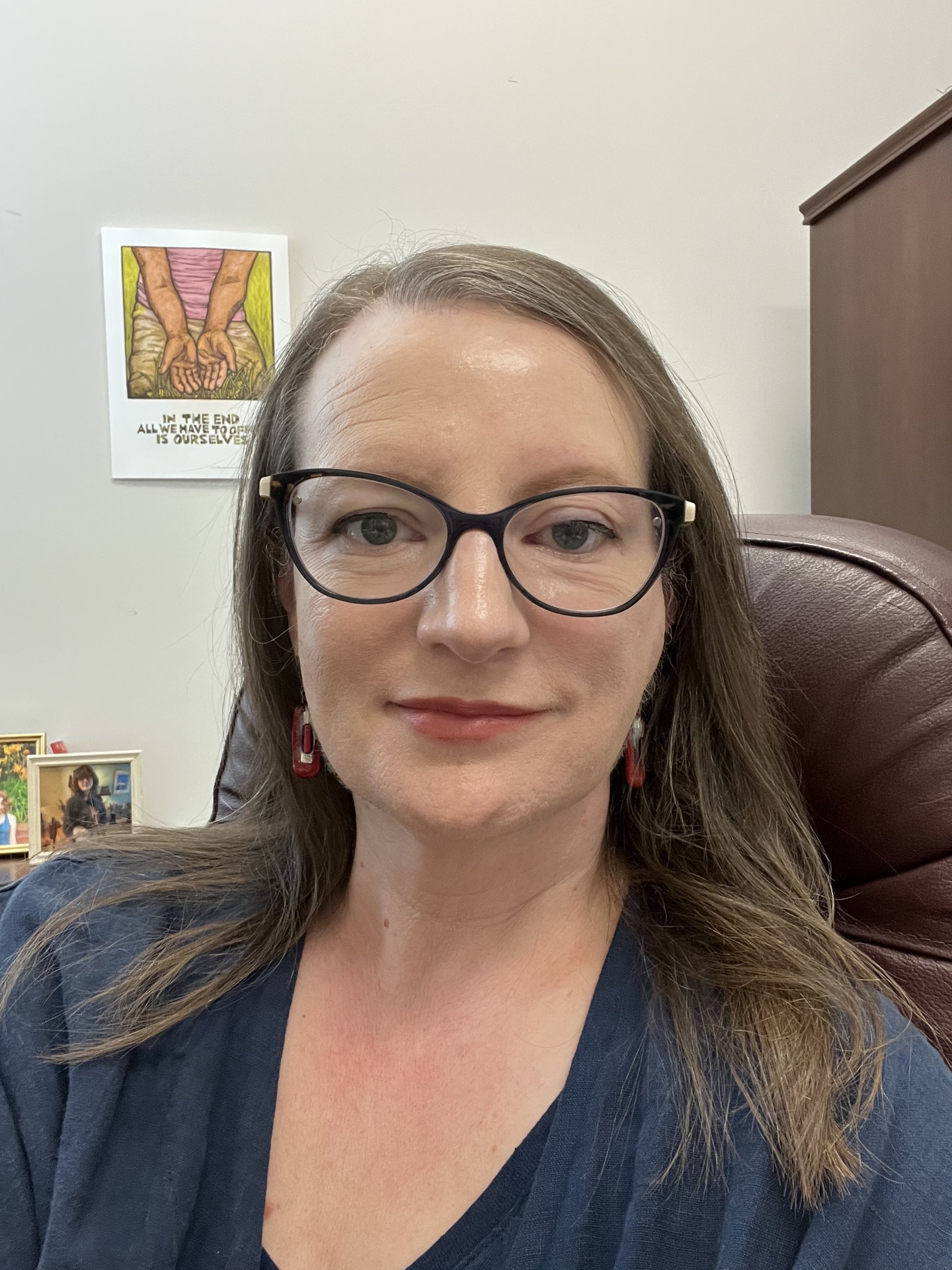 Headshot of Claire Houle in her office.