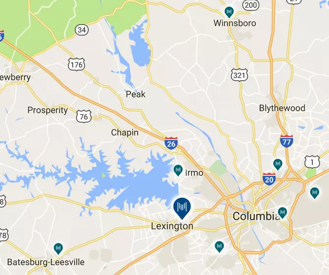 Lake murray cdc lexington sc map